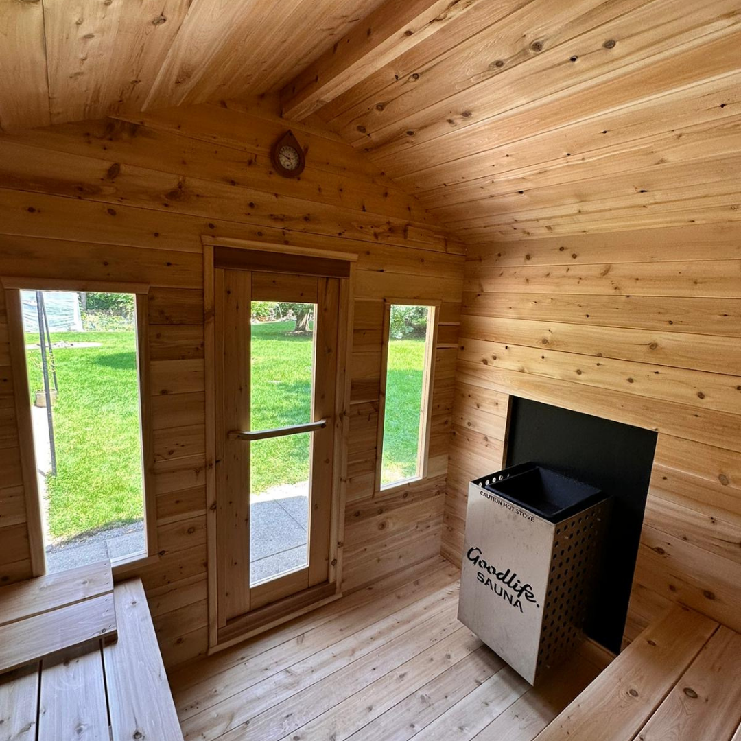 8'x12' Georgian Cedar Sauna with Changeroom